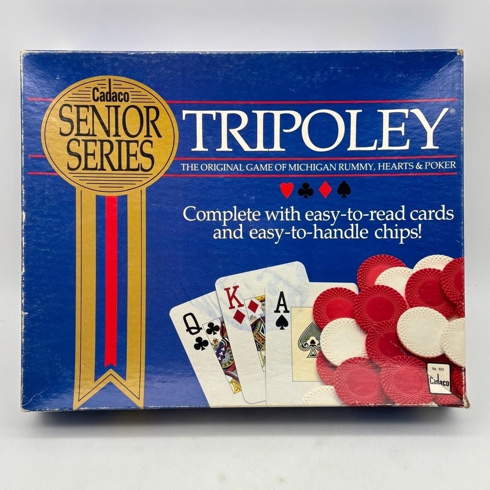 VINTAGE Tripoley Senior Series COMPLETE Cadaco 1989 With Game Board